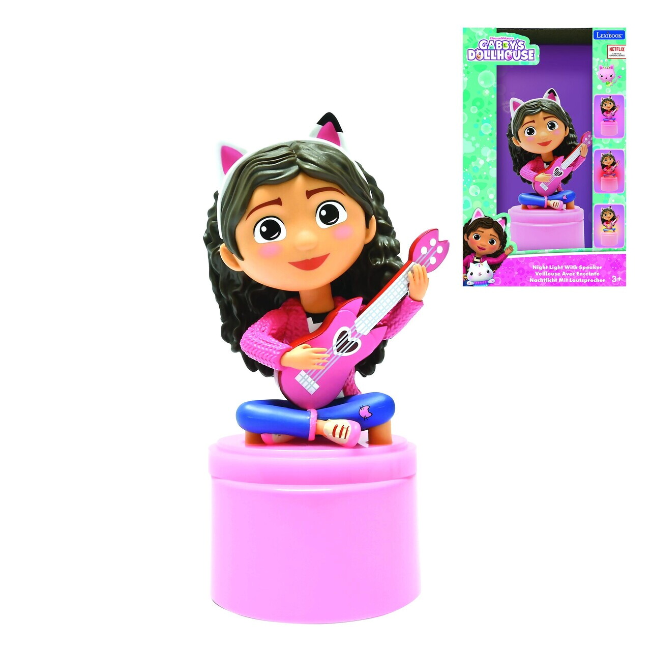 Lampa de veghe cu difuzor Gabby's Dollhouse, LEXIBOOK, 7x7x17.1 cm, roz - imagine 4